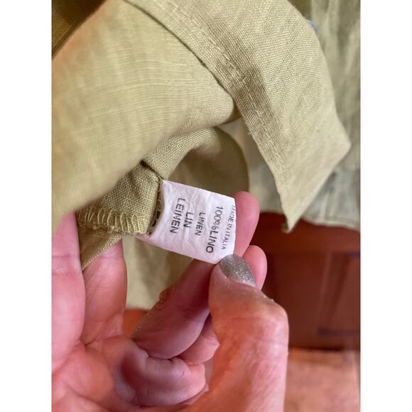 BACI LINEN asymmetrical, bottom, convertible sleeve button down jacket - Picture 4 of 6